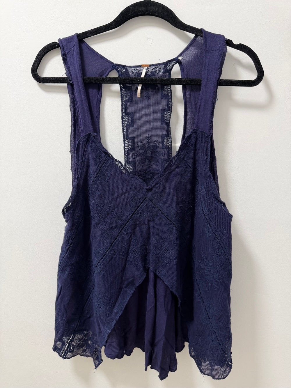 Free People Purple Lace Crochet Boho Tank Top M